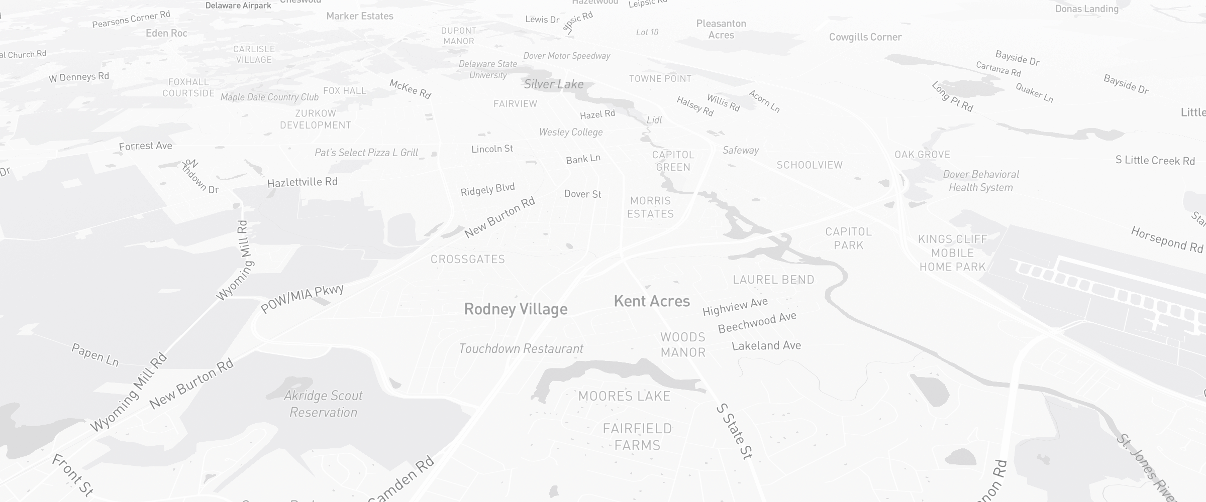 Neighborhood map of Dover, DE — the area served by Life Insurance Agents of Dover Group